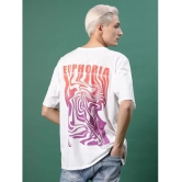 Rigo Cotton Oversized Fit Printed Half Sleeves Mens T-Shirt - White ( Pack of 1 ) - None