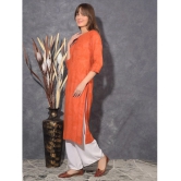 Mamoose Rayon Self Design Straight Womens Kurti - Orange ( Pack of 1 ) - None