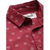 Dillinger 100% Cotton Regular Fit Printed Full Sleeves Mens Casual Shirt - Maroon ( Pack of 1 ) - None