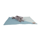 NUEVOS DOGGADIL Cotton Canvas Quilted Rectangle Cat Dog Pet Bed Mattress | Foldable Padded Pet Mat_ Blue Tone - Small