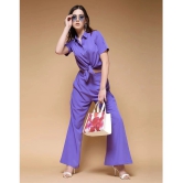 Selvia Purple Dyed Palazzo Top Set - None