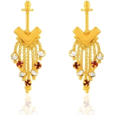 LUV FASHION Golden Jhumki Earrings ( Pack of 1 ) - Golden