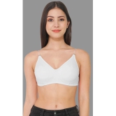 Madam - White Cotton Blend Lightly Padded Womens T-Shirt Bra ( Pack of 1 ) - None