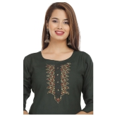 HIGHLIGHT FASHION EXPORT - Green Rayon Womens Straight Kurti ( Pack of 1 ) - XXL