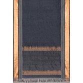 Handwoven Tussar Silk Jaquard Saree - Black