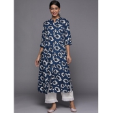 Varanga Viscose Printed Straight Womens Kurti - Blue ( Pack of 1 ) - None