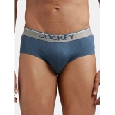 Jockey 8037 Men Super Combed Cotton Solid Brief with Ultrasoft Waistband - Deep Slate (Pack of 2) - None