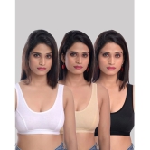 Kiran Enterprises Multicolor Cotton Non Padded Womens Everyday Bra ( Pack of 3 ) - None