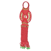 Ruby Radiance Macrame Mobile Hanger|Wall Hanging Decor Pouch|Wall Pocket for Storage