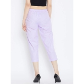 Women Lavender Relaxed Pleated Cigerette Trousers