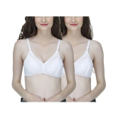 Elina Pack of 2 Cotton Non Padded Womens T-Shirt Bra ( White ) - 38B