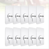 Screw Hanger Hooks-No Hole Hook Home Traceless Sticker Wall Mounted Strong Non-Marking Stickers Perforated Stainless Steel Screw Patches( Pack of 10)