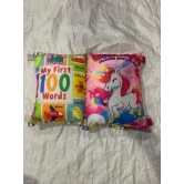 Learning book kids pillow, 100 Words, Unicorn