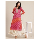 KSUT Pink Cotton Straight Kurti - Single - S