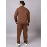 YHA Dirty Brown Fleece Regular Fit Mens Tracksuit ( Pack of 1 ) - None