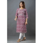 Lee Moda - Maroon Cotton Womens Straight Kurti ( Pack of 1 ) - None