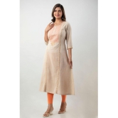 MAUKA - Beige Cotton Women's Straight Kurti ( Pack of 1 ) - None