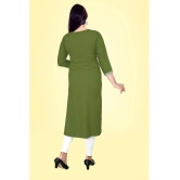 Kapadia - Green Rayon Womens Straight Kurti ( Pack of 1 ) - None