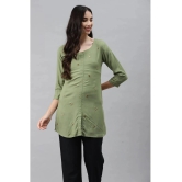 JC4U - Green Rayon Womens Straight Kurti - XL