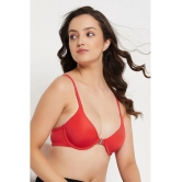 Clovia Pack of 1 Nylon Heavily Padded Womens Plunge Bra ( Red ) - None