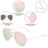 Bio-th Polarized Aviator Sunglasses: Cutting-Edge UV Protection with Metal Mirror Frame for Unisex Comfort and Style