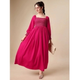 Sheetal associates - Pink Crepe Womens Gown ( Pack of 1 ) - None