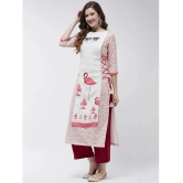 Pannkh - Off White Rayon Womens Straight Kurti ( Pack of 1 ) - None