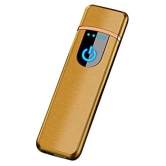 Peshkar Slim Electronic Touch Sensor Metal Lighter USB Rechargeable Windproof Flameless Lighter for Smoking