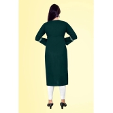 Kapadia - Green Rayon Womens Straight Kurti ( Pack of 1 ) - None