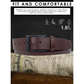 Loopa - Brown 100% Leather Mens Formal Belt ( Pack of 1 ) - None