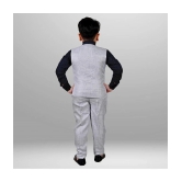 J D Creation - Grey Cotton Boys Indo Western Shirt & Pant with Waistcoat Set ( Pack of 1 ) - None