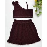 Addyvero Maroon Polyester Girls Top With Skirt ( Pack of 1 ) - None