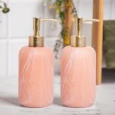 Anko Pink Resin Soap Dispenser- Set of 2 - Stylish Bathroom Accessory  Decor  Pink 19.5cm H x 7.8cm Dia.-Anko Pink Resin Soap Dispenser- Set of 2 - Stylish Bathroom Accessory | Decor | Pink, 19.5