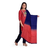 Red and Blue Salwar Suit Fabric