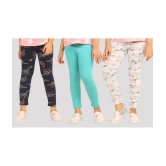 Ariel - Beige Cotton Girls Leggings ( Pack of 3 ) - None