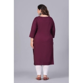 Preksha Rayon Embroidered Straight Women's Kurti - Wine ( Pack of 1 ) - None