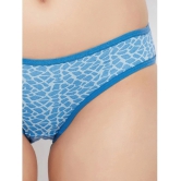 Clovia - Blue Cotton Printed Womens Bikini ( Pack of 1 ) - None