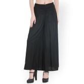 Women Black Flared Solid Palazzos