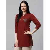 JC4U - Rust Rayon Womens Straight Kurti ( Pack of 1 ) - None