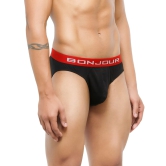 Men's Low-Rise Premia Cotton Briefs With Elasticated Band - Black Black XL