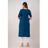 Kapadia - Teal Rayon Womens Straight Kurti ( Pack of 1 ) - None