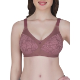 Eves Beauty Womens Full Coverage Non Wired Everyday Bra with Lace-32D / Wine