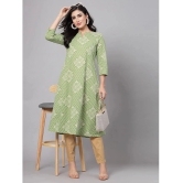 KIPEK Rayon Printed Straight Womens Kurti - Green ( Pack of 1 ) - None