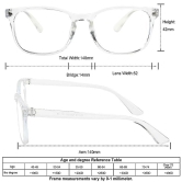 Clear Vision, Reduced Strain Clear Power Readers Blue Light Blocking Eyeglasses (POWER - 3.50)