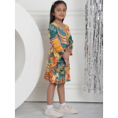 MINI & MING Girls Sweetheart Neck Tropical A-Line Midi Dress