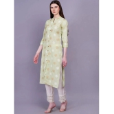 HIGHLIGHT FASHION EXPORT Cotton Printed Straight Womens Kurti - Green ( Pack of 1 ) - None