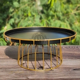 Cake Stand for Cupcake Display Stand Multipurpose Round Dessert Stand for Birthday and Wedding Party (Black & Gold) Small