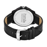 HMTe -  Black Leather Analog Mens Watch