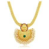 Sukkhi Alloy Golden Collar Traditional 18kt Gold Plated Necklaces Set - Golden