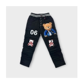 ICONIC ME- Kids Trendy Teddy Bear Black Cotton Jeans - None